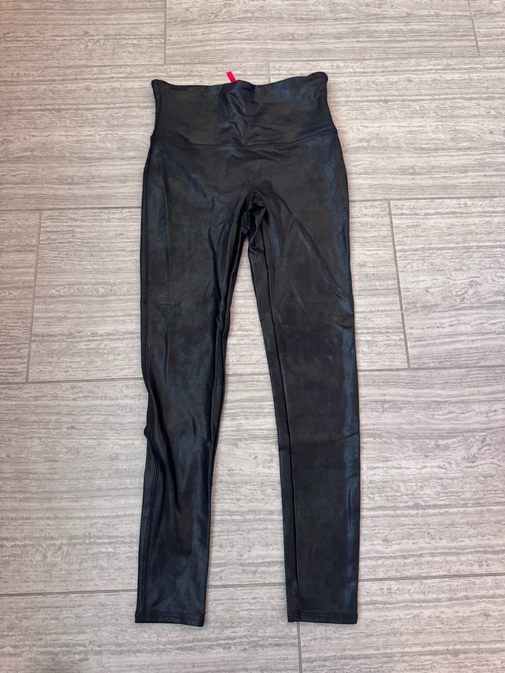 SPANX Black Faux-Leather Leggings
